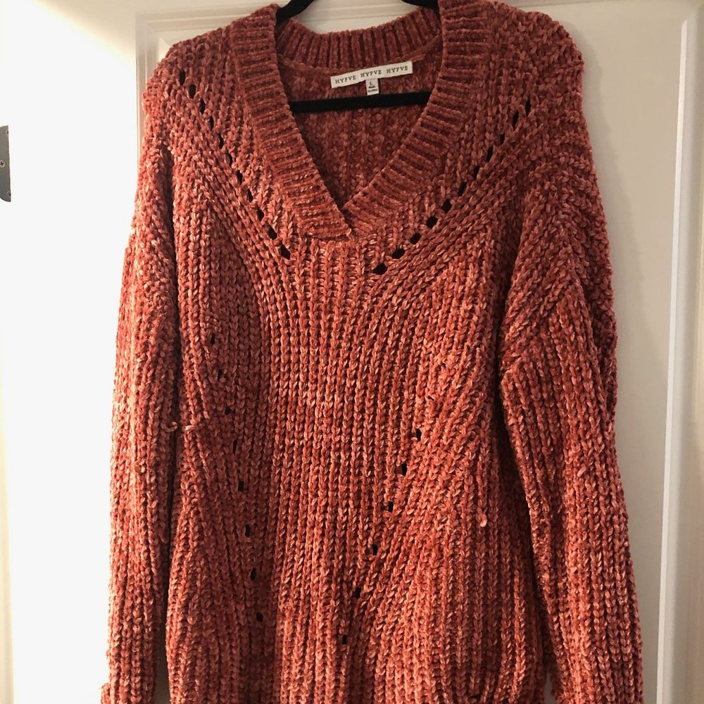Coral Chenille Sweater